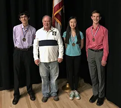 Avi Swartz, Dr. Soifer, Hannah Zhang, and Austen Mazenko group photo.